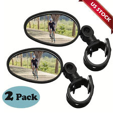 2pz Specchio Retrovisore Bici Rotante Rotondo MTB Strada Manubrio Bicicletta Vetro Ciclismo