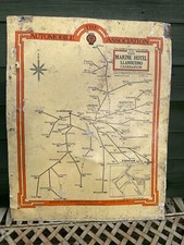 RARE original AA BOX  MAP LLANDUDNO MARINE HOTEL  LITHOGRAPH TIN NOT Enamel Sign