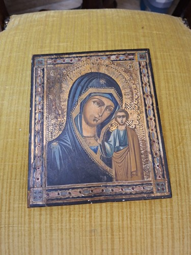 Antica icona sacra madonna - sacra, con