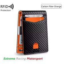 PORTAFOGLIO RFID CARBON LOOK/ARANCIO LOGO METALLICO VESPA 14,5x8,3