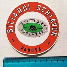 ADESIVO BILIARDI SCHIAVON PADOVA ANNI 80 80s OLD STICKER ORIGINAL AUTOCOLLANT