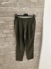 Pantaloni Carrot Fit CarlaG. Usato Tg. 40 Verde Militare Crepe Viscosa Promo