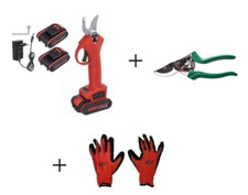 Kit Bricolage Cesoia Forbice Potatrice Taglia Rami + Forbice Manuale + Guanti