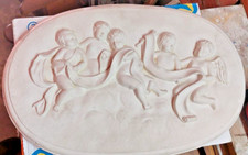 Bassorilievo altorilievo ovale Putti in gesso 63x44 arredo interno