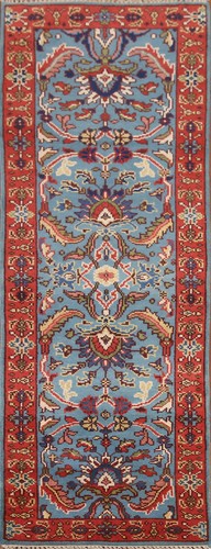 Tappeto runner floreale blu