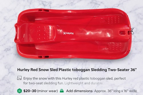Slitta neve rossa hurley - rossa,