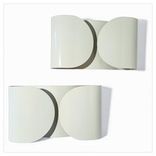 Coppia Lampade da Parete Vintage Flos Mod Foglio Tobia Scarpa 1966 Prima Serie