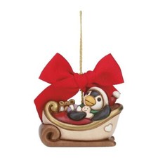  THUN Addobbo per albero di Natale slitta con Pinguino