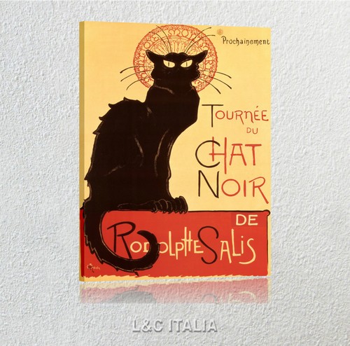 Chat noir quadro tela 50x70 - noir, su