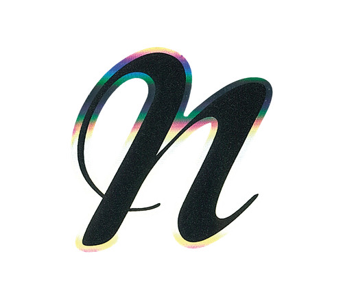 Lettera adesiva olografica - lettera, "n"