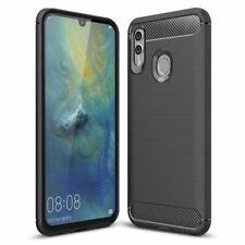 COVER CARBON LOOK per HUAWEI P SMART 2019 - CUSTODIA SILICONE NERO