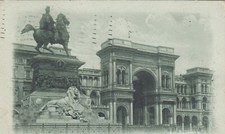 CARTOLINA *67 MILANO LOMBARDIA GALLERIA E MONUMENTO A V. EMANUELE II VIAGG. 1924