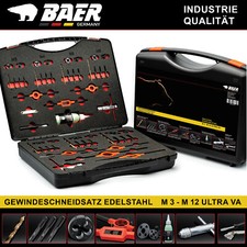 Maschiatrice Set Acciaio Inox Baer Ultrava M3 - M12 Maschio Ferro Battuto