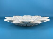 Massiccio Vaso Centrotavola A Fiore In Pietra Marmo 39cm Porta Frutta Petali