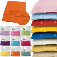 2Federe Cuscini Letto copriguanciale con bottoni chiusura100%Cotone Misure 50×80