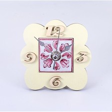 Orologio legno con piastrella