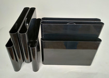 Coppia Portariviste Kartell design Giotto Stoppino vintage plastic ABS nero-72IL