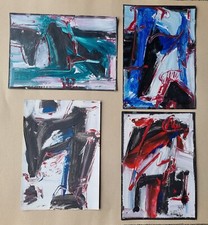 Adriano Tuninetto (Pancalieri TO 1930-Torino 2004). Lotto di 4 dipinti informali