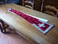 STOLA seta rossa damascata