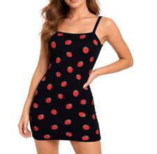 Y2k fragola mini abito bodycon - fragola,