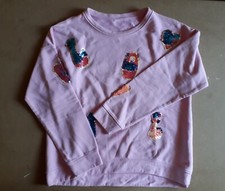 Felpa da ragazza in cotone rosa a girocollo con pailletes Zara 13/14 anni o tg.S