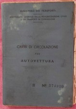 FIAT 600 1958 EPOCA LIBRETTO CIRCOLAZIONE