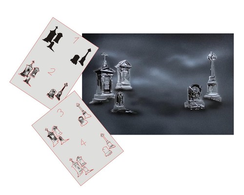 393 cemetery stencil - cemetery,