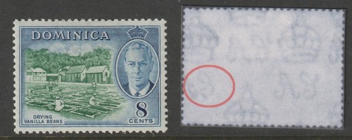 454 dominica 1951 - dominica, 8c