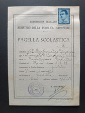 Pro Vittime Politiche F. SANTORO etichetta su pagella scolastica 1946-47