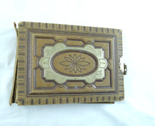 ANTICO ALBUM IN PELLE PER FOTO CDV CARTE DE VISITE  FOTOGRAFIE 12 PAGINE