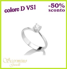 ANELLO SOLITARIO ORO BIANCO