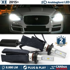 Kit Luci LED H7 per Jaguar XE ANABBAGLIANTI CANbus Bianco Puro 6500K 8000 LUMEN