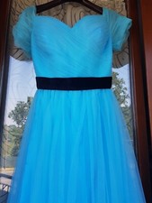 Abito lungo Da Ballo Cerimonie Feste colore Azzurro Mis 50 IT