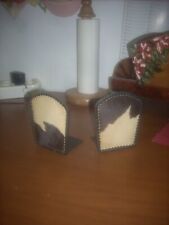 ferma libri in pelle vintage