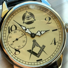 Orologio da tasca massonico vintage Molnija meccanico URSS simbolo massonico russo