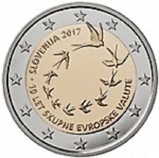 SLOVENIA SLOWENIEN 2 € EURO 2017  " DECENNALE DELL'EURO " FDC BU ST DA ROTOLINO