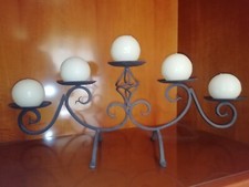 Portacandele 5 Fiamme In Ferro