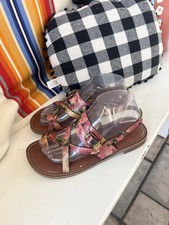 Sandali Patricia Nash Fidella in pelle con cinturino taglia 9 floreali comodi slip on