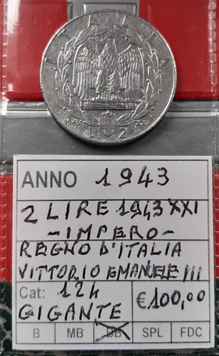 2 lire 1943 - ,
