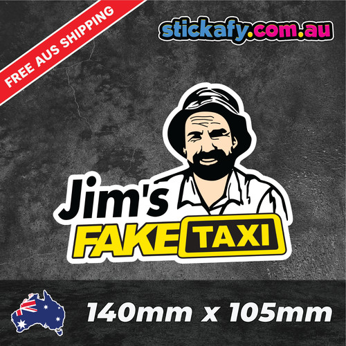 Jims fake taxi sticker - jims,