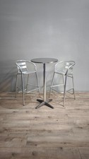 83915 Set da bar composto da un tavolo e due sgabelli in alluminio