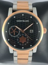 Orologio da polso uomo lusso Montblanc quadrante nero con data cinturino acciaio inox quarzo