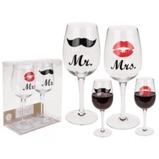 Set 2 Calici da vino Mr & Mrs