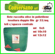 RETE TELO RACCOLTA OLIVE  tessitura doppio filo gr33/mq con apertura centrale