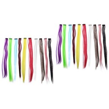  20 Pezzi Clip Colorata in Extension Capelli 22" Lisci Capelli Finti Pezzi Moda