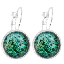  Orecchini con piume di pavone