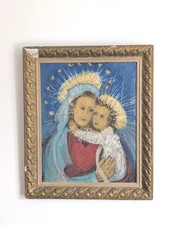 Dipinto olio madonna con - olio,
