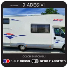 Adesivo Challenger Curve x camper in vinile prespaziato - 9 adesivi componibili