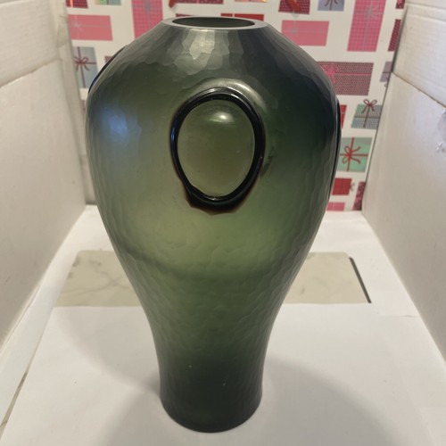 Vaso vetro verde arte italiana