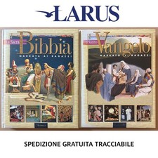 2 Libri LA SACRA BIBBIA + IL SANTO VANGELO Narrato Ai Ragazzi Ed. Larus